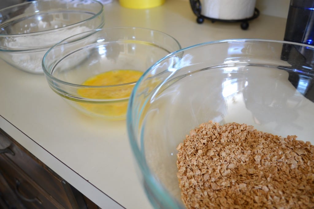 Flour, Egg, Bran Flakes