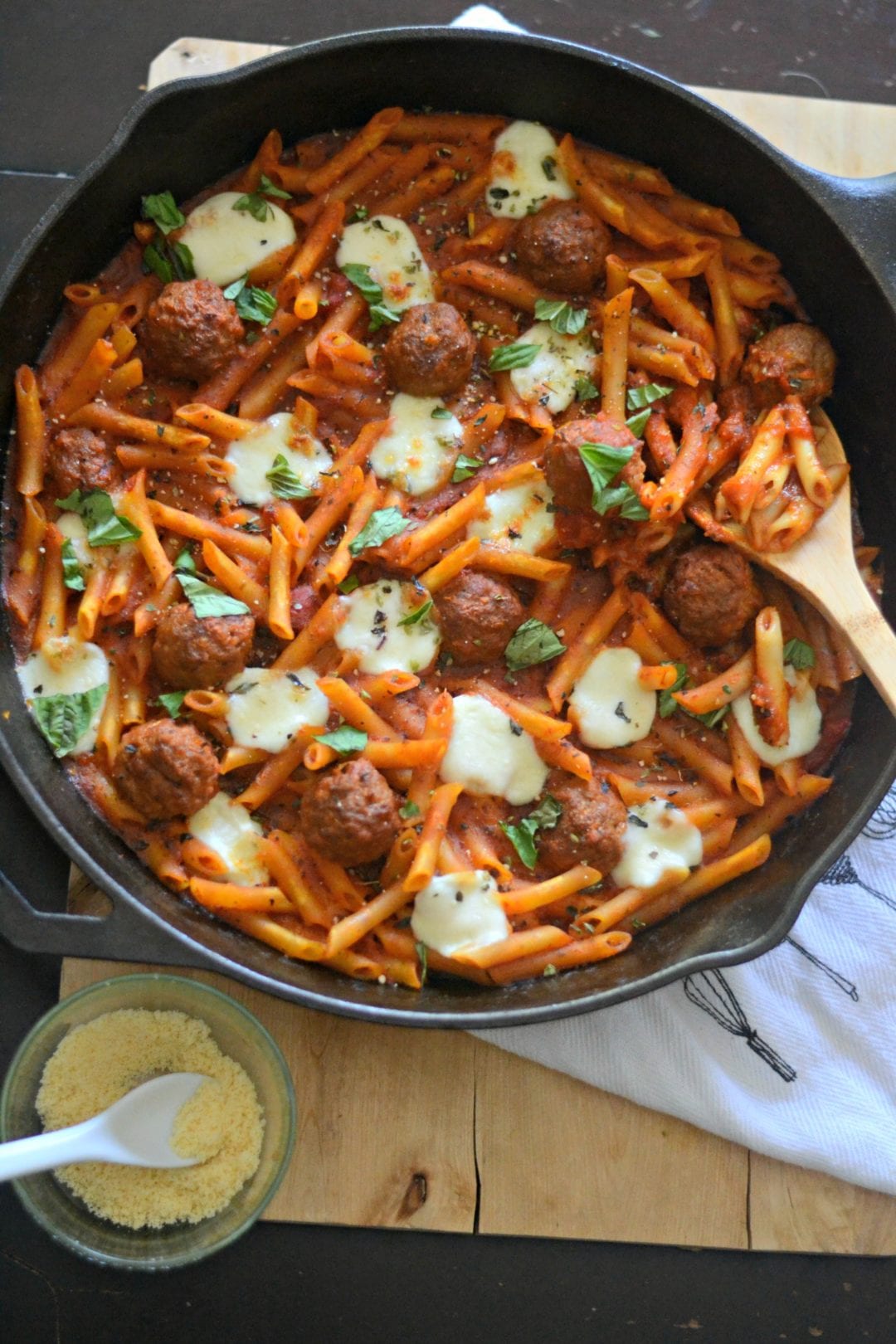 One Pot Mini Meatball and Penne @sarcasticcook