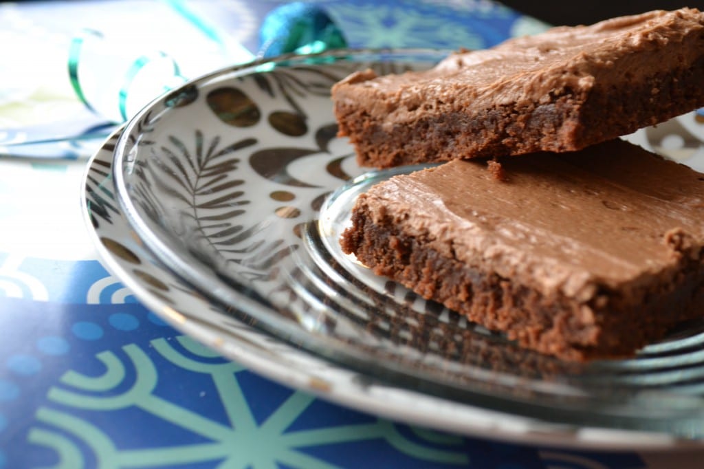 Fudgy Brownies with Mocha Buttercream