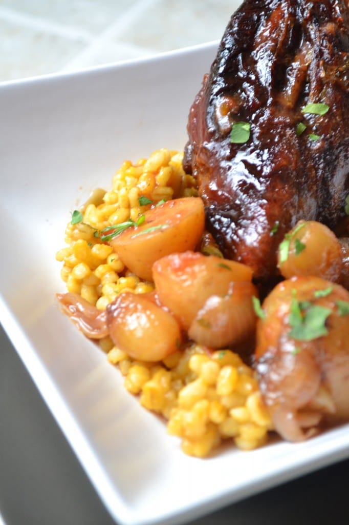 Lamb Shank Stew on a Bed of Barley