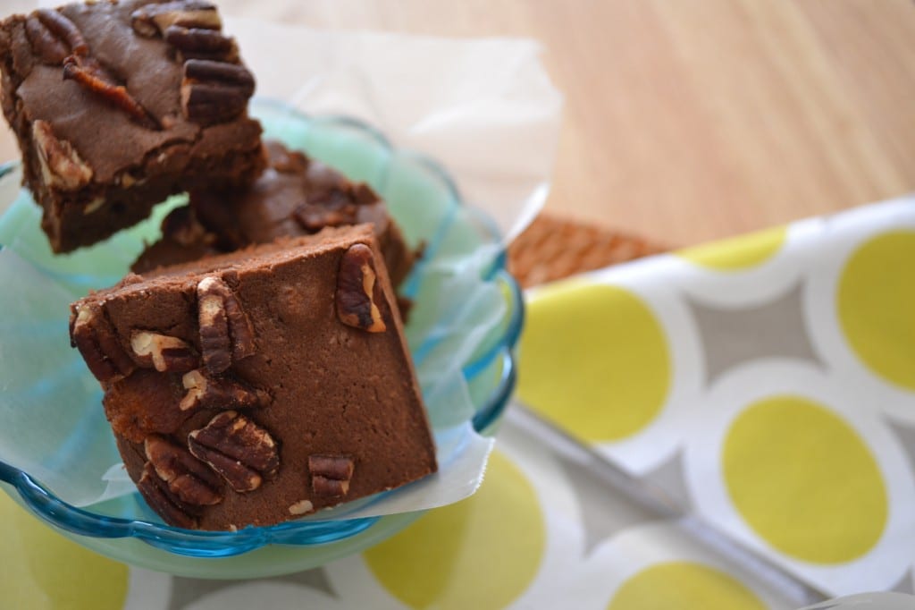 Bacon-bourbon brownies with pecans
