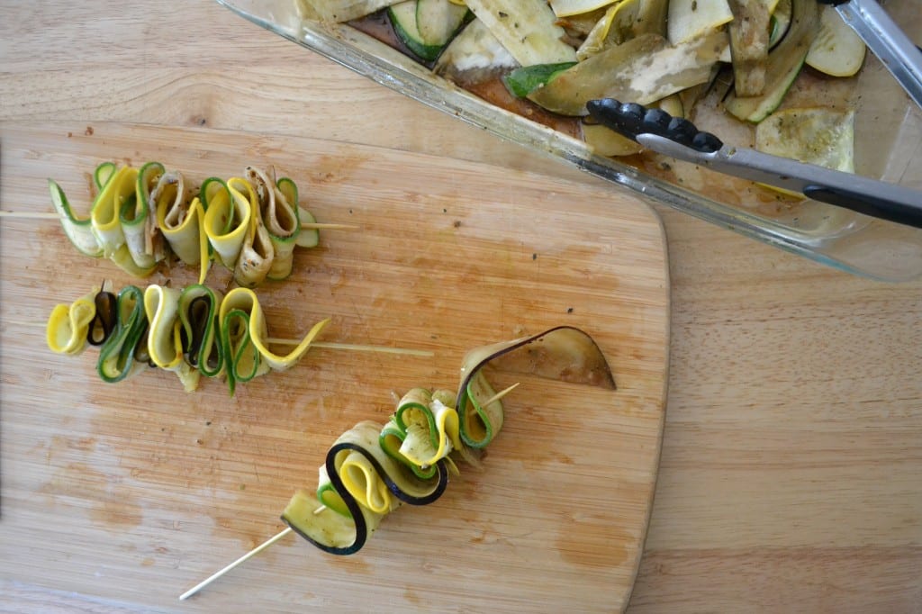 Folding Vegetable Ribbons Back and Forth