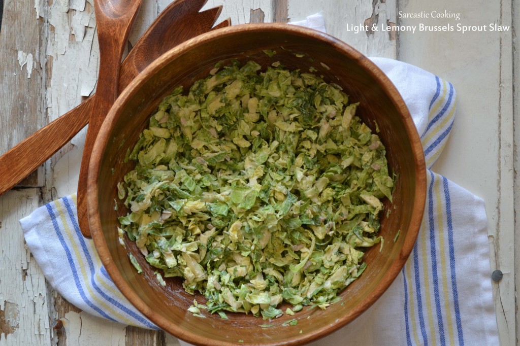 light & lemony brussels sprout slaw