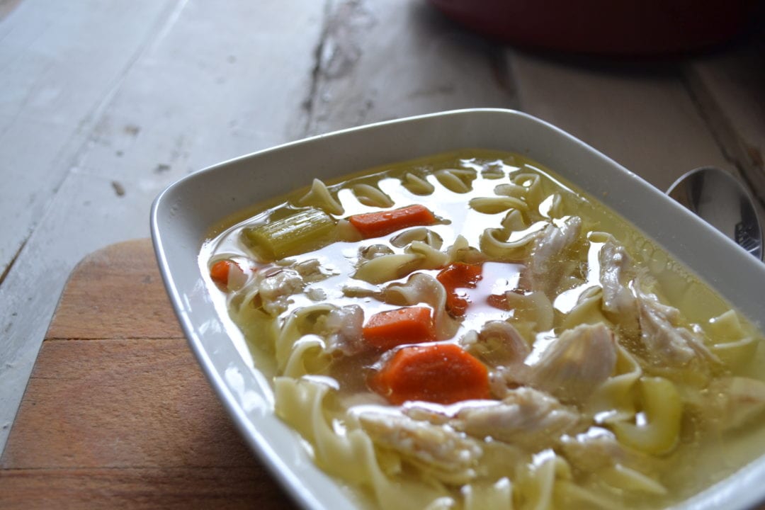 My mom had her homemade chicken soup on deck for whenever one of