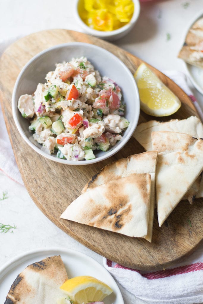 Light Tzatziki Tuna Salad with Pita Bread | Sarcastic Cooking