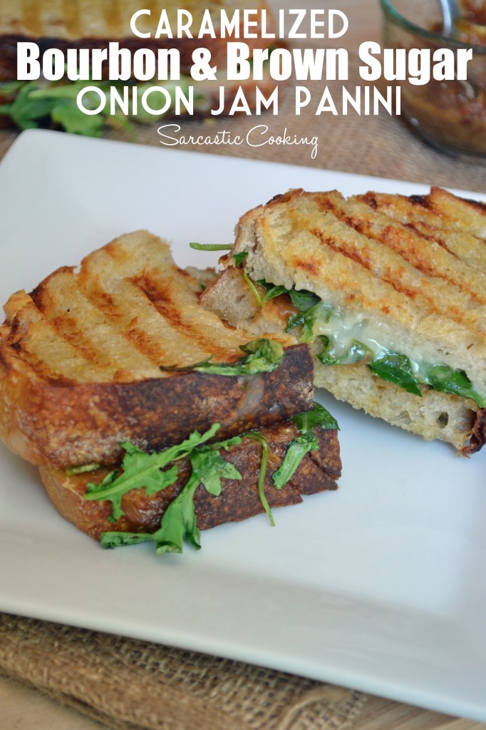 caramelized bourbon and brown sugar onion jam panini