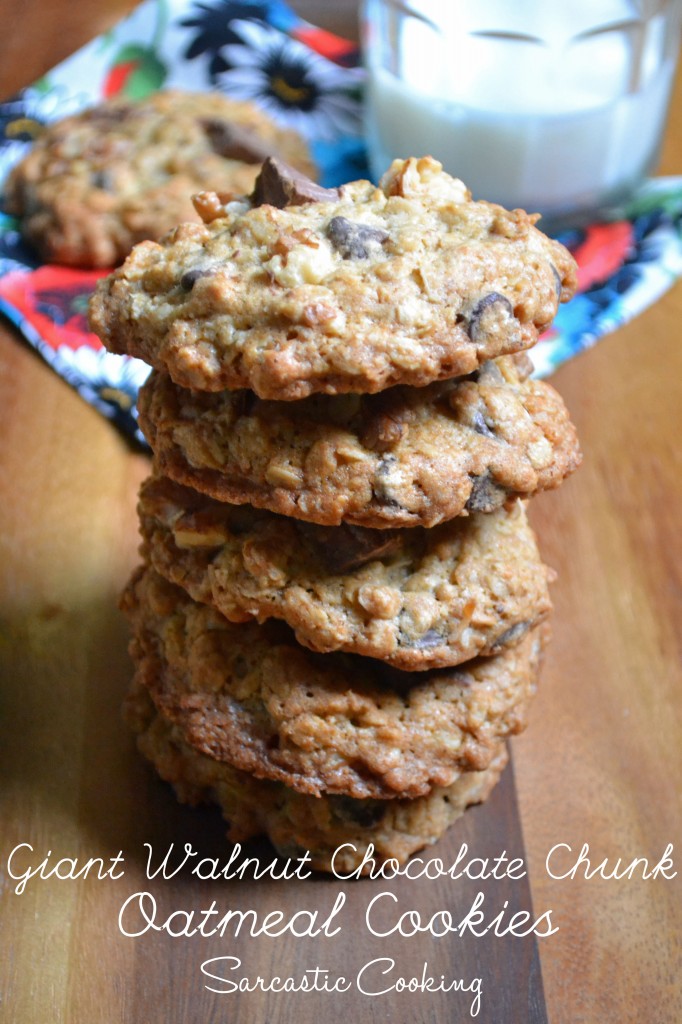 giant walnut chocolate chunk oatmeal cookies