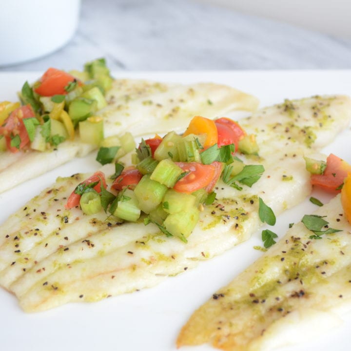 Roasted Sole with Celery and Tomato Relish Sarcastic Cooking