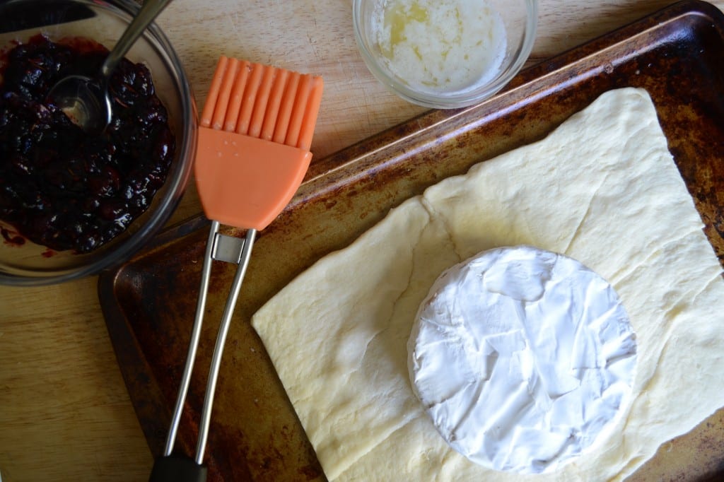 Wrap the brie in dough