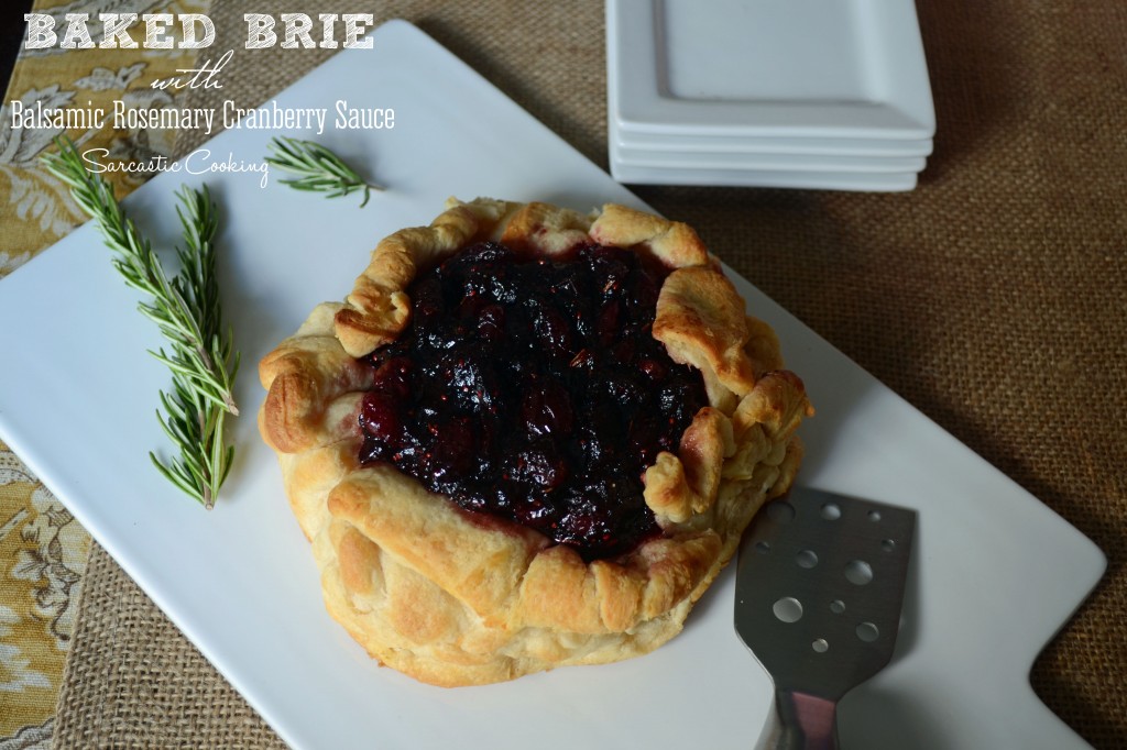 baked brie with balsamic rosemary cranberry sauce