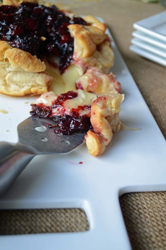 Baked Brie with Balsamic Rosemary Cranberry Sauce