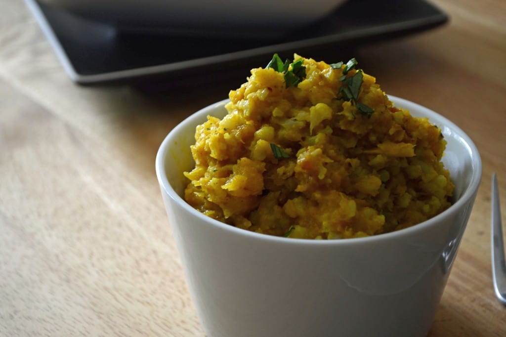 Roasted Coconut Curry Butternut and Cauliflower Mash