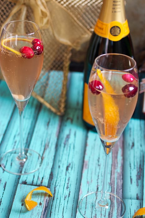 the girl in the little red kitchen – cranberry orange champagne cocktail