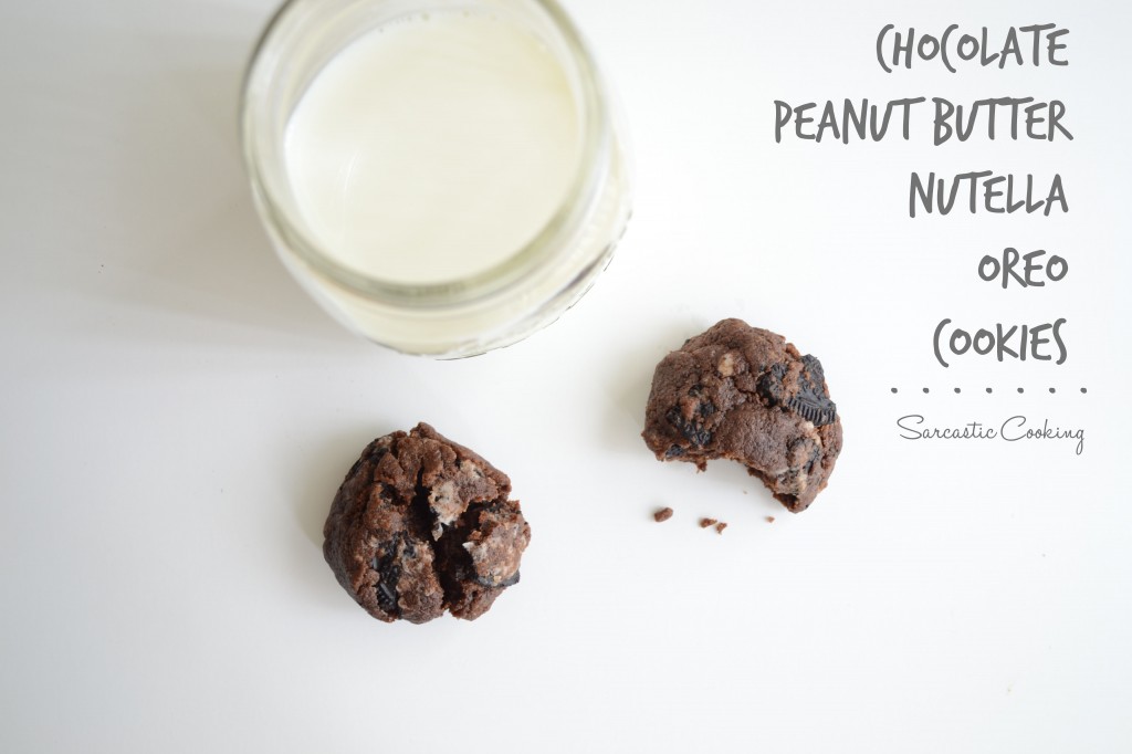 Chocolate Peanut Butter Nutella Oreo Cookies -  Sarcastic Cooking