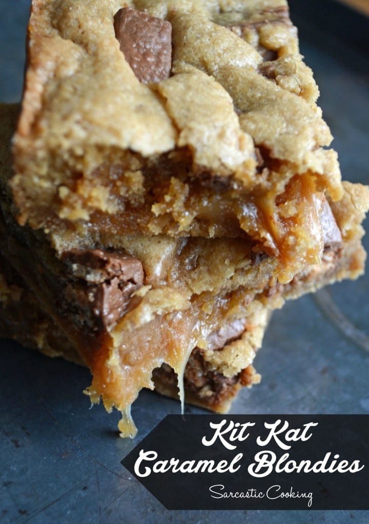 Kit Kat Caramel Blondies | Sarcastic Cooking