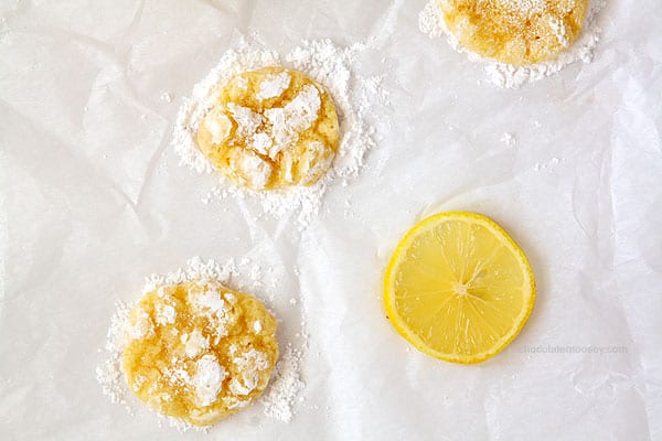 Lemon Coconut Crinkle Cookies - Chocolate Moosey