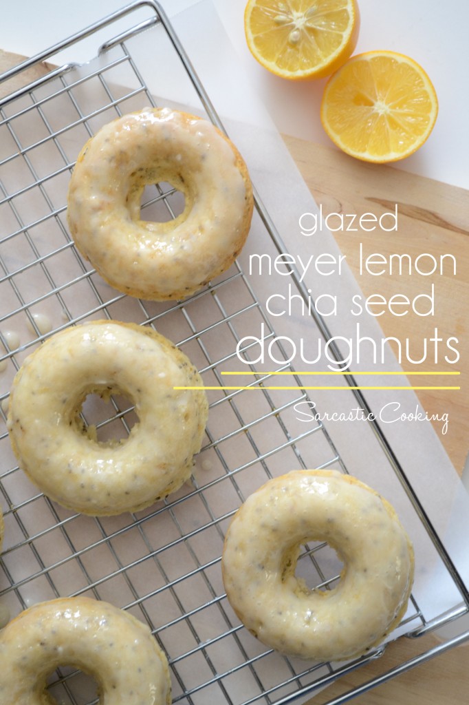 Baked Glazed Meyer Lemon Chia Seed Doughnuts | Sarcastic Cooking