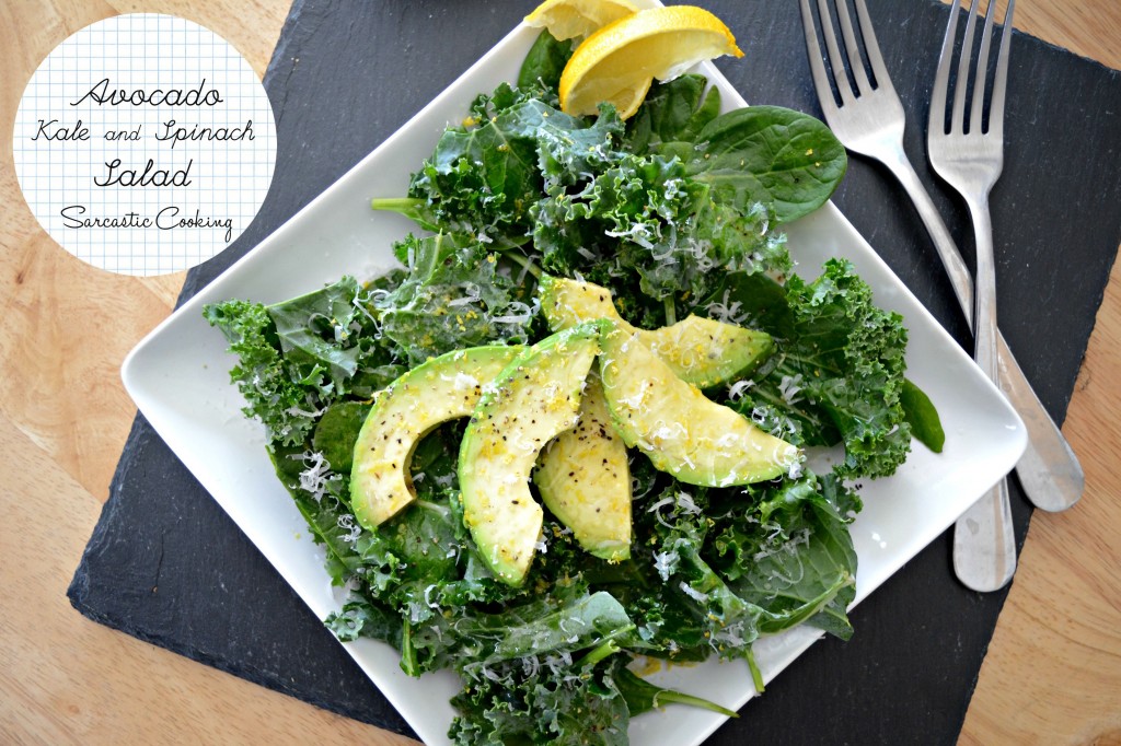 Avocado, Kale, and Spinach Salad | Sarcastic Cooking