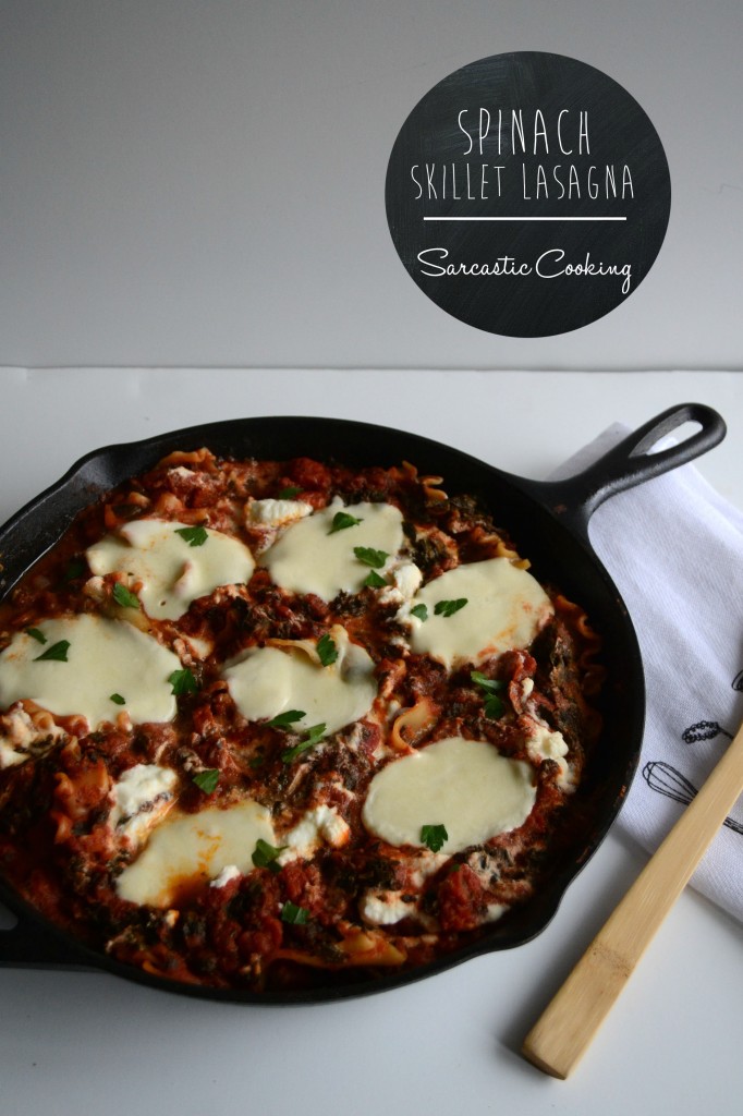 Spinach Skillet Lasagna | Sarcastic Cooking