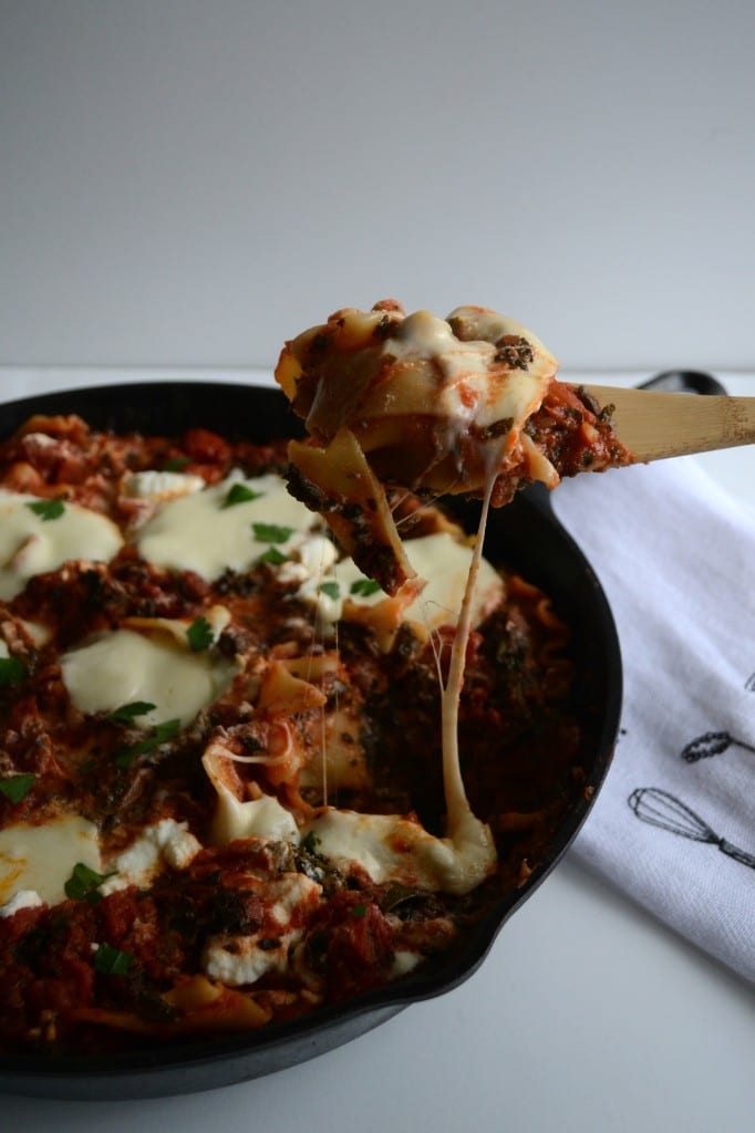 Spinach Skillet Lasagna | Sarcastic Cooking