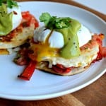 Fajita Vegetable Quesadillas with Poached Eggs and Avocado Hollandaise #brunchweek