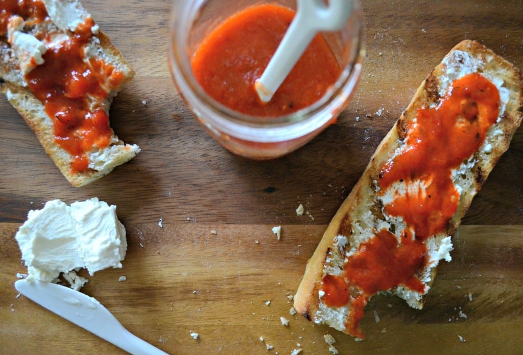 Red Pepper Jam and Goat Cheese Bruschetta | Sarcastic Cooking