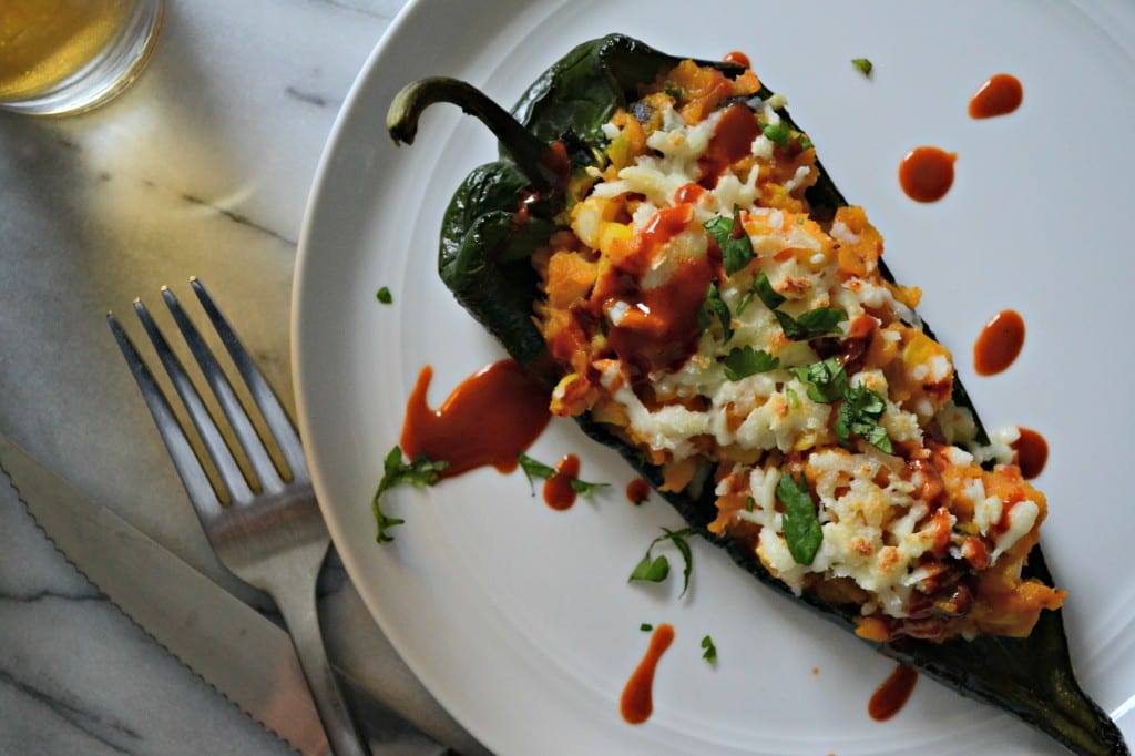 Sweet Corn and Sweet Potato Stuffed Poblano Peppers | Sarcastic Cooking