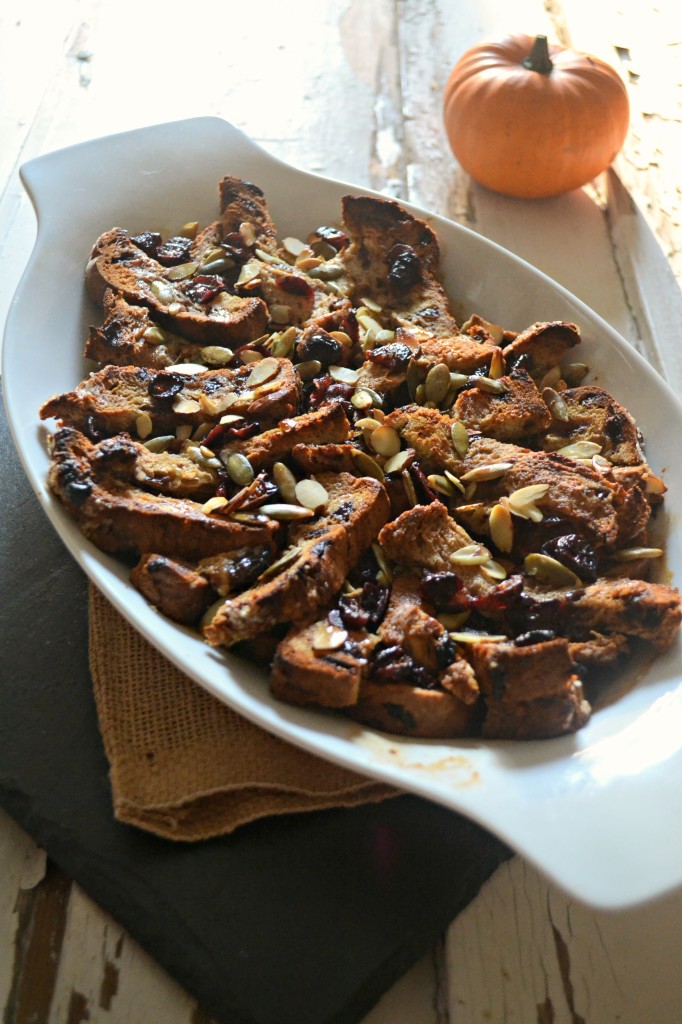 Overnight French Toast with Almonds, Cranberries, & Pepitas | Sarcastic Cooking