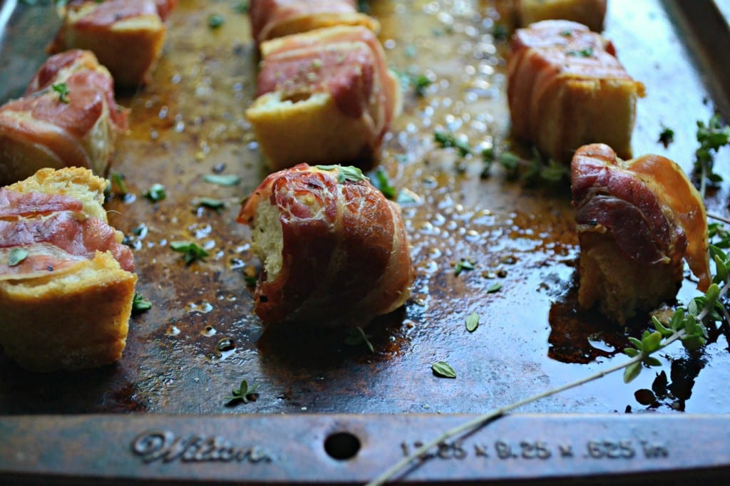 Crispy Pancetta Wrapped Croutons | Sarcastic Cooking