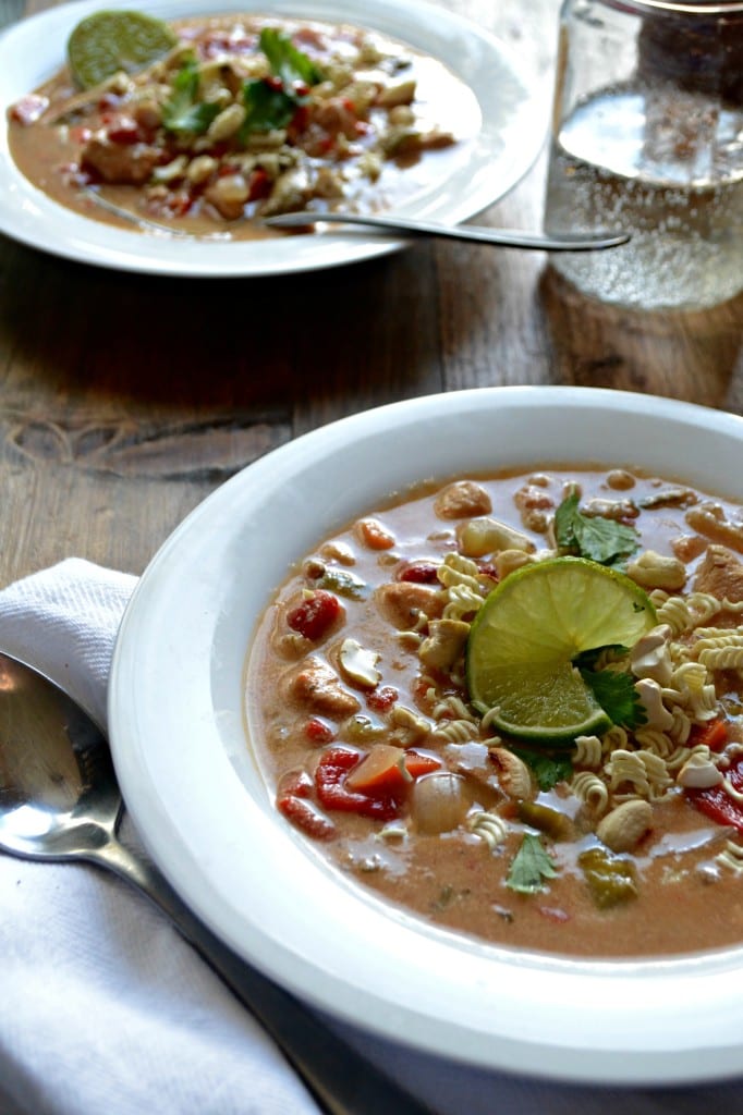 Gluten Free Creamy Slow Cooker  Thai Cashew Chicken Soup