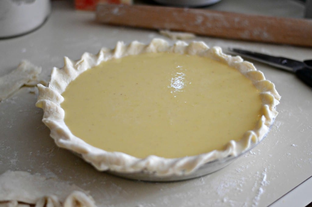 Hard Apple Cider Custard Pie Unbaked