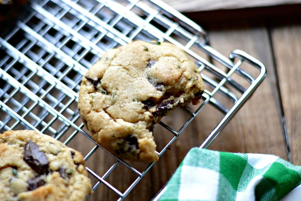 Fresh Mint and Dark Chocolate Chunk Cookies