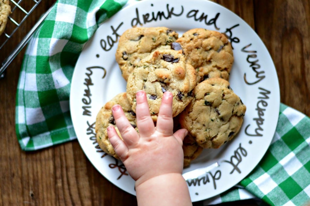 Fresh Mint and Dark Chocolate Chunk Cookies @sarcasticcook