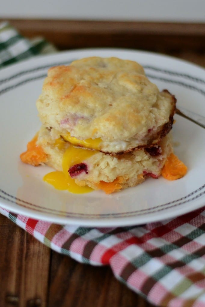 Cheddar Cranberry Biscuit Breakfast Sandwich @sarcasticcook