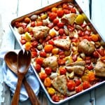 Tray-Baked Balsamic Chicken with Peppers, Tomatoes, and Onions