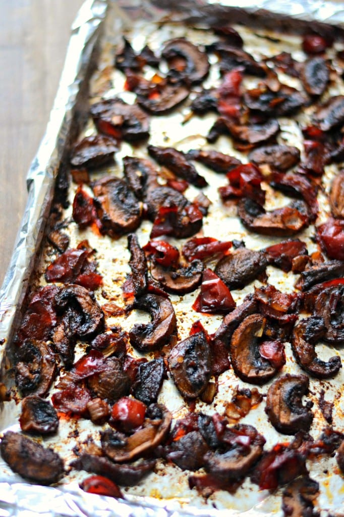 Roasted Mushrooms and Peppers