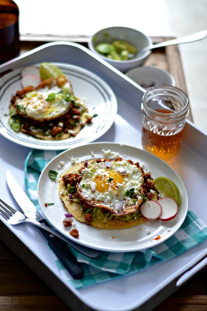 Chorizo and Smashed Avocado Breakfast Tostadas | Sarcastic Cooking