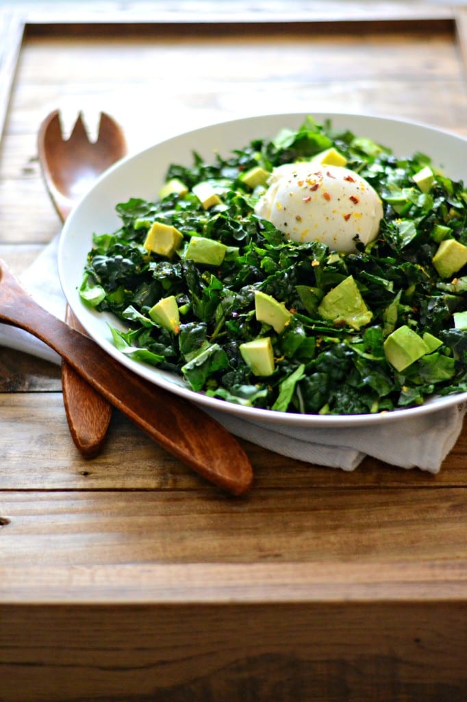 Chopped Kale and Spinach Salad with Avocado and Burrata | Sarcastic Cooking