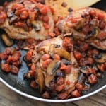 What’s for dinner? Mushroom and Tomato Smothered Pork Chops