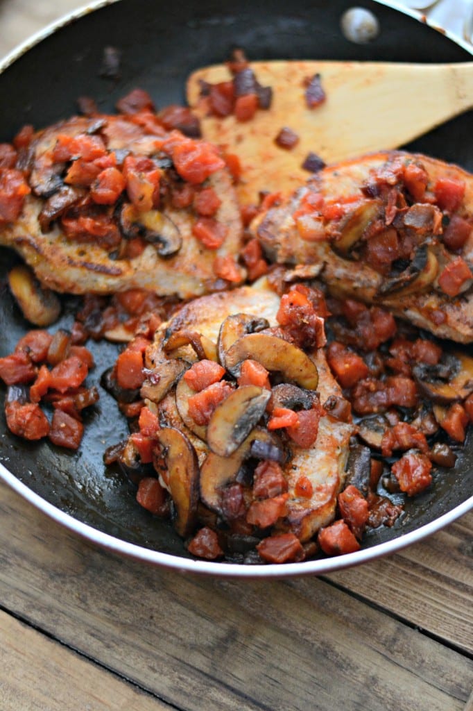 What's for dinner? Mushroom and Tomato Smothered Pork Chops | Sarcastic Cooking