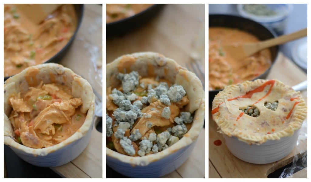 How to put the buffalo chicken pot pie together