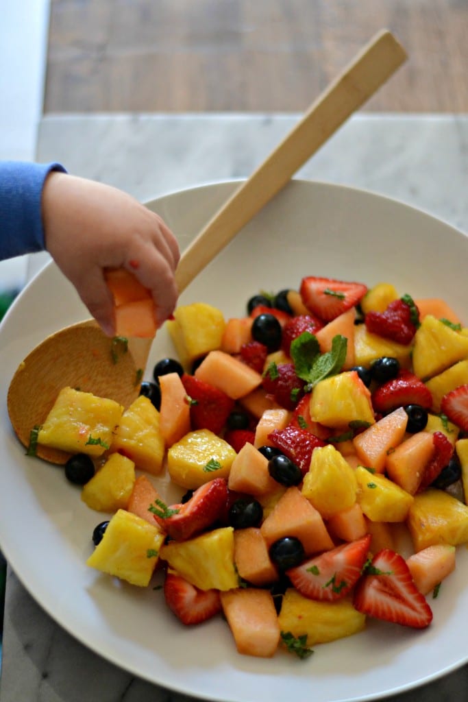 Fresh Mint and Orange Blossom Fruit Salad for #BrunchWeek