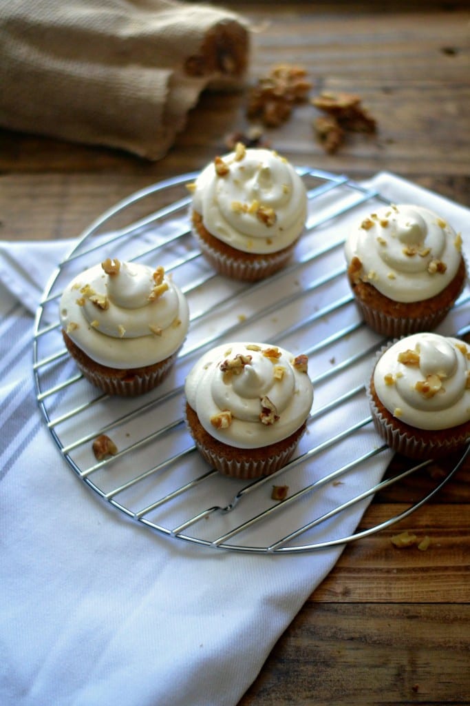 Pumpkin Cake Cupcakes with Maple Cream Cheese Frosting | Sarcastic Cooking