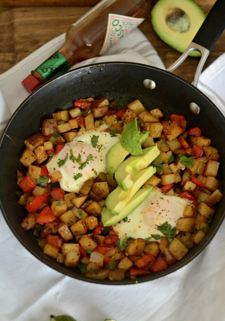 Mexican Hash. Spicy vegetarian hash made with potatoes, bell peppers, jalapenos, and onions. | Sarcastic Cooking