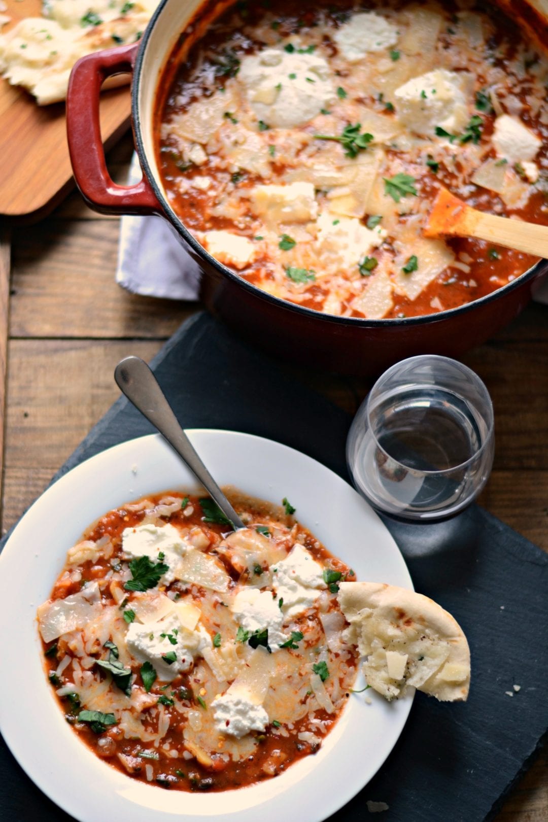 One Pot Mushroom and Spinach Lasagna Soup Sarcastic Cooking