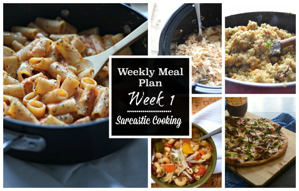 Sarcastic Cooking Weekly Meal Plan Week 1