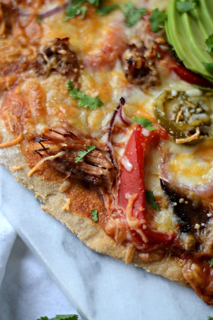 Crispy Carnitas Enchilada Pizza - Sarcastic Cooking