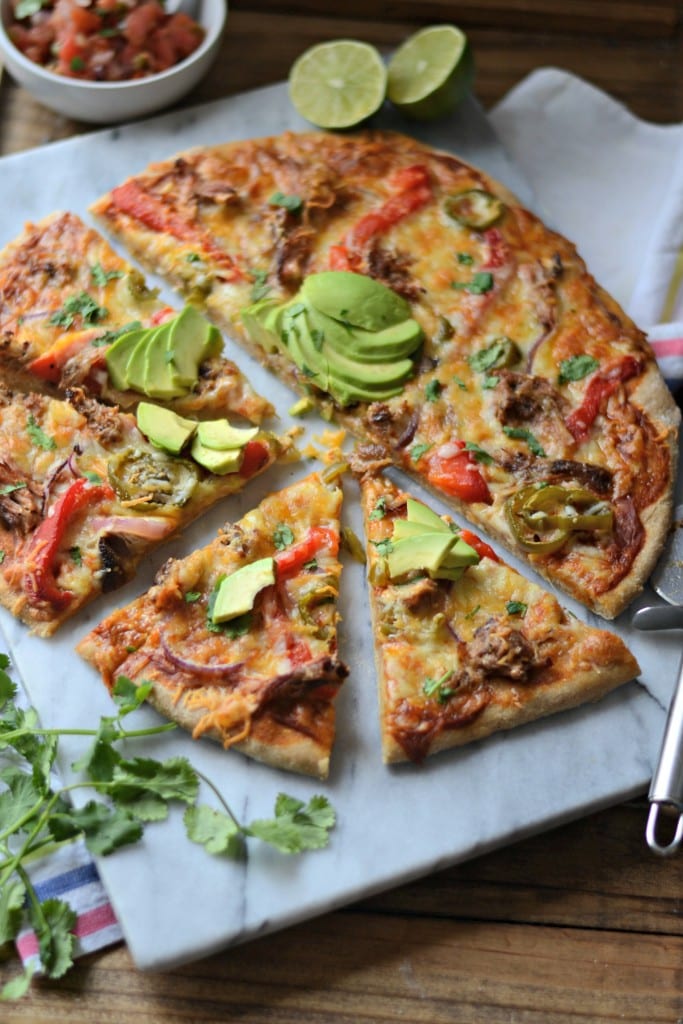 Crispy Carnitas Enchilada Pizza - Sarcastic Cooking