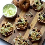 Ants on a Log Snack Bagels