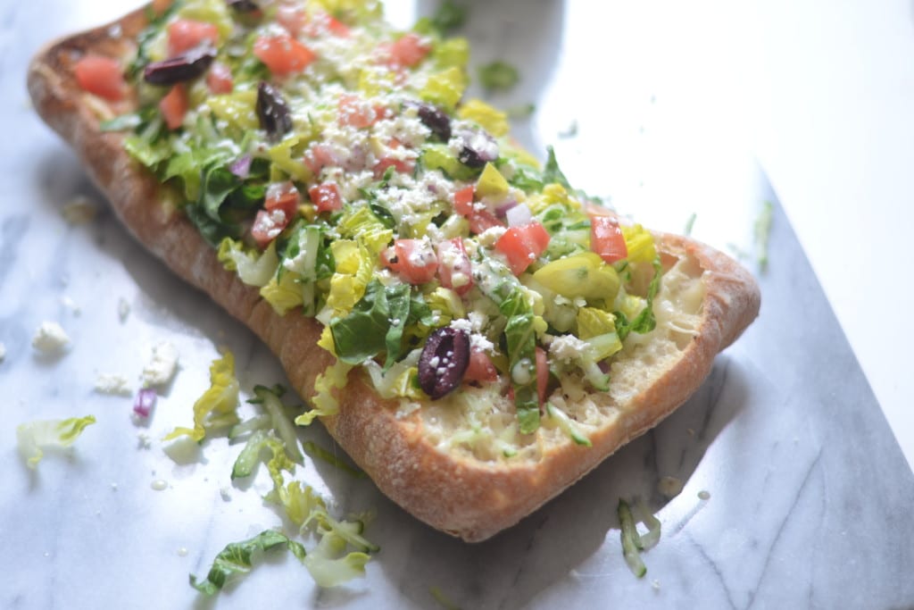 Greek Salad Cheesy Garlic Bread | Sarcastic Cooking